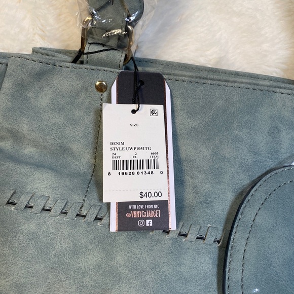 VR NYC green faux suede bag new women - Picture 3 of 5